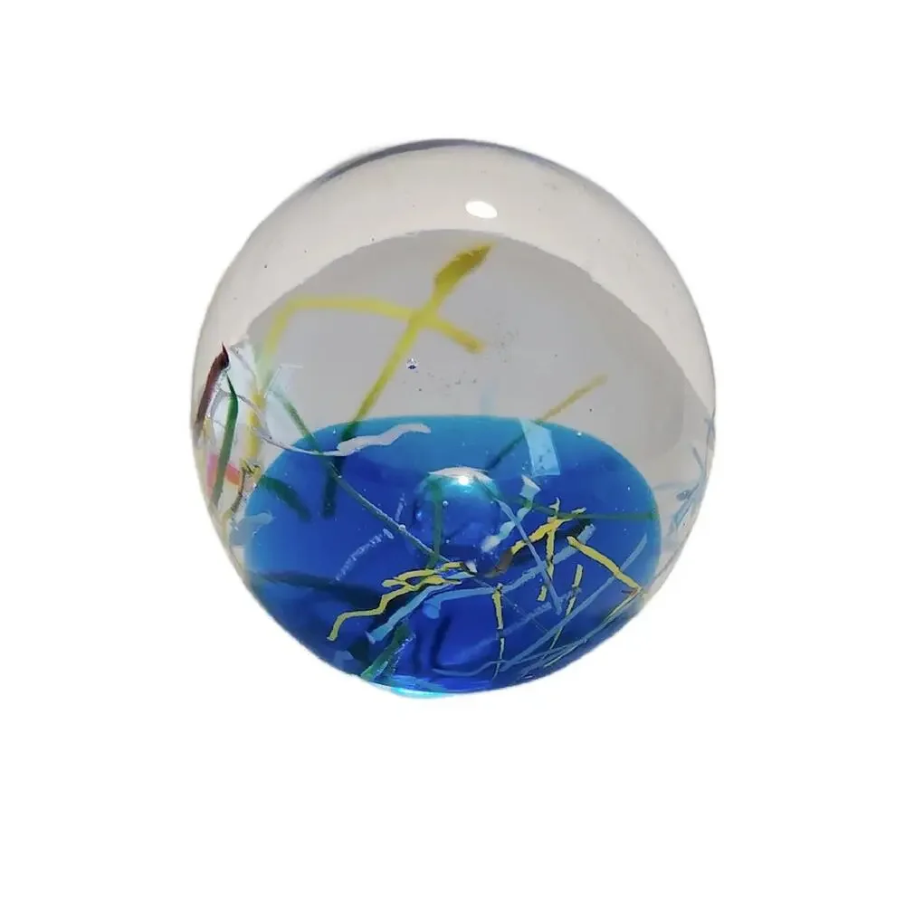 Vintage Hand Blown Glass Sphere with Confetti Streamers, 3